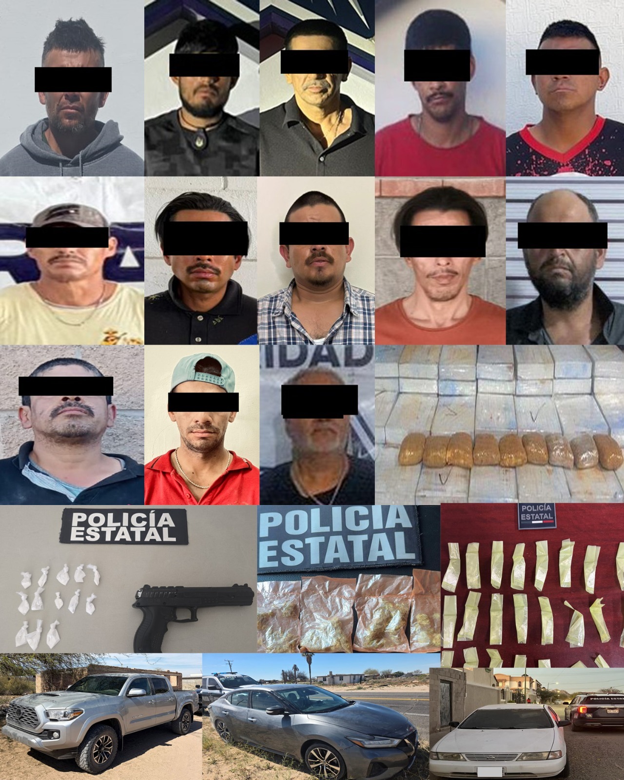 Operativos estatales dejan 20 detenidos y más de 522 mil dosis de droga aseguradas en Sonora