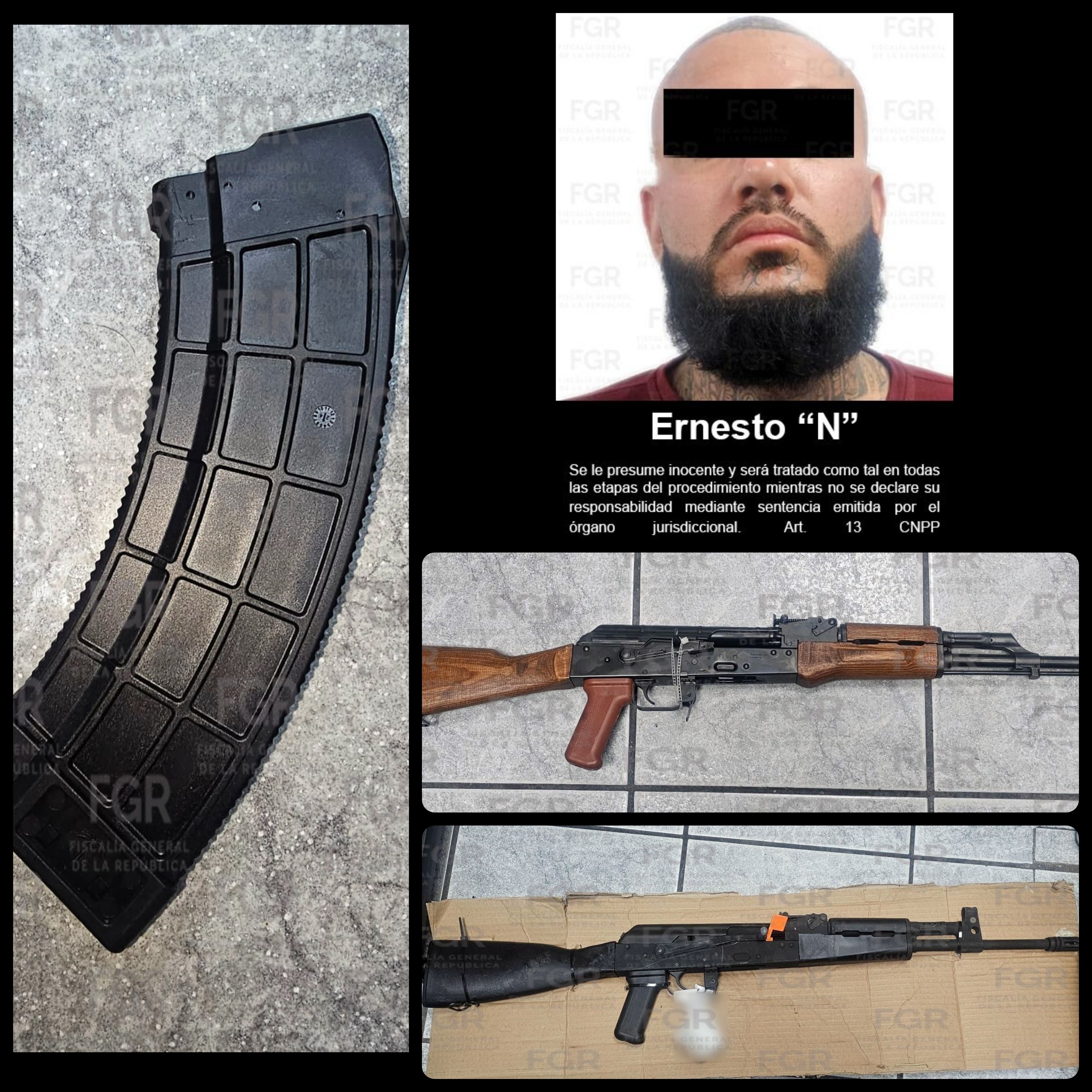OBTIENE FGR VINCULACIÓN A PROCESO CONTRA UNA PERSONA QUE INTENTÓ INTRODUCIR DE FORMA ILÍCITA DOS ARMAS DE FUEGO “CUERNO DE CHIVO”, AL PAÍS.